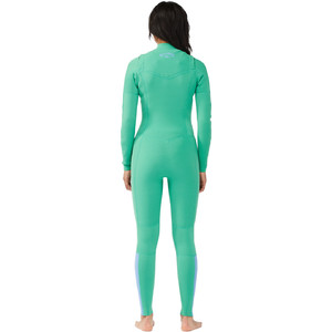 2022 Billabong Womens Salty Dayz 4/3mm GBS Chest Zip Wetsuit C44G50 - Beach Green